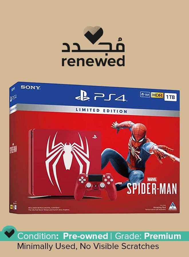 Renewed - Playstation 4 Slim 1TB Console Limited Edition Marvel's Spider-Man Amazing Red - v1604893429/N38252006A_1