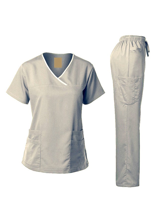 Veronica 2-Piece Uniform T-Shirt With Pants Grey - Image 1