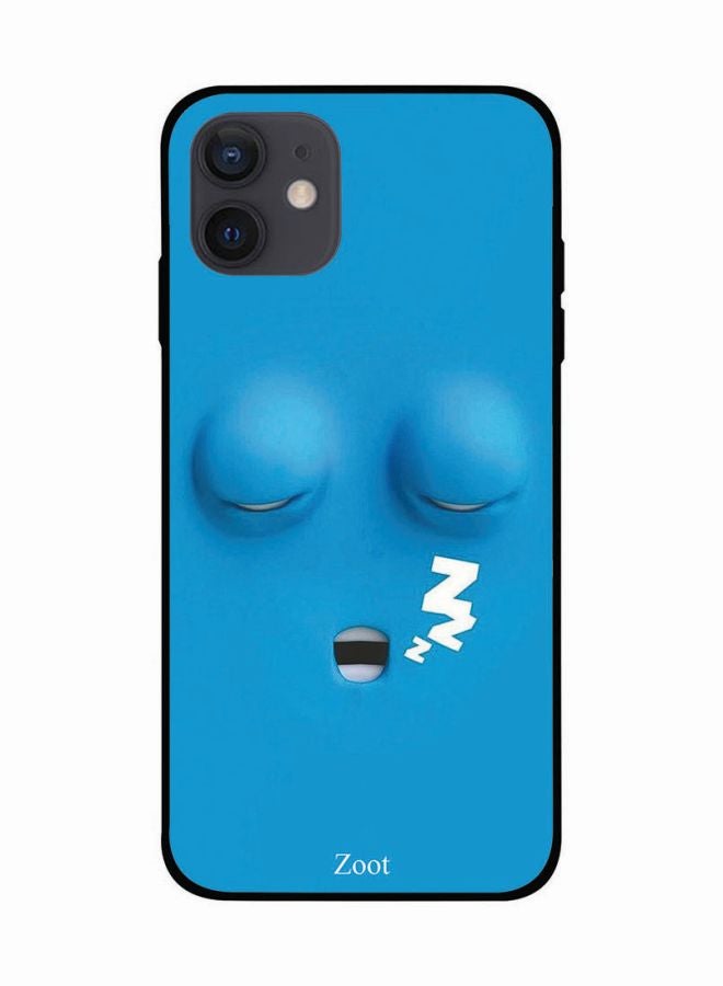 Zoot Sleepy Emoji Printed Case Cover -for Apple iPhone 12 mini Blue/White Blue/White - Image 1