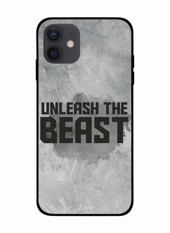 Zoot - Unleash The Beast Printed Case Cover -for Apple iPhone 12 mini Grey/Black Grey/Black - Image 1