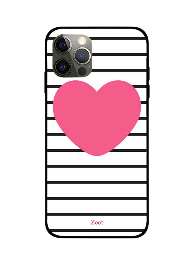 Zoot Heart Printed Case Cover -for Apple iPhone 12 Pro Max Pink/White/Black Pink/White/Black - Image 1