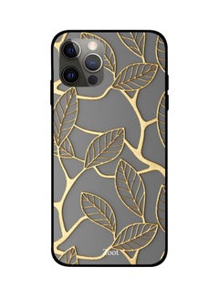Leaves Printed Case Cover -for Apple iPhone 12 Pro Gold/Grey Gold/Grey
