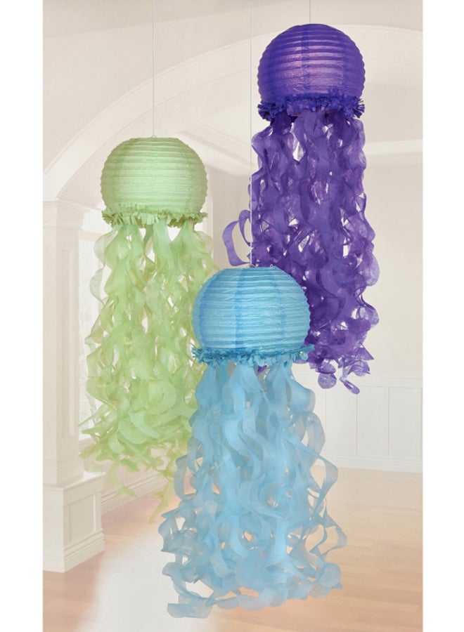 Amscan Mermaid Wishes Jellyfish Lanterns 3Pcs - Image 2