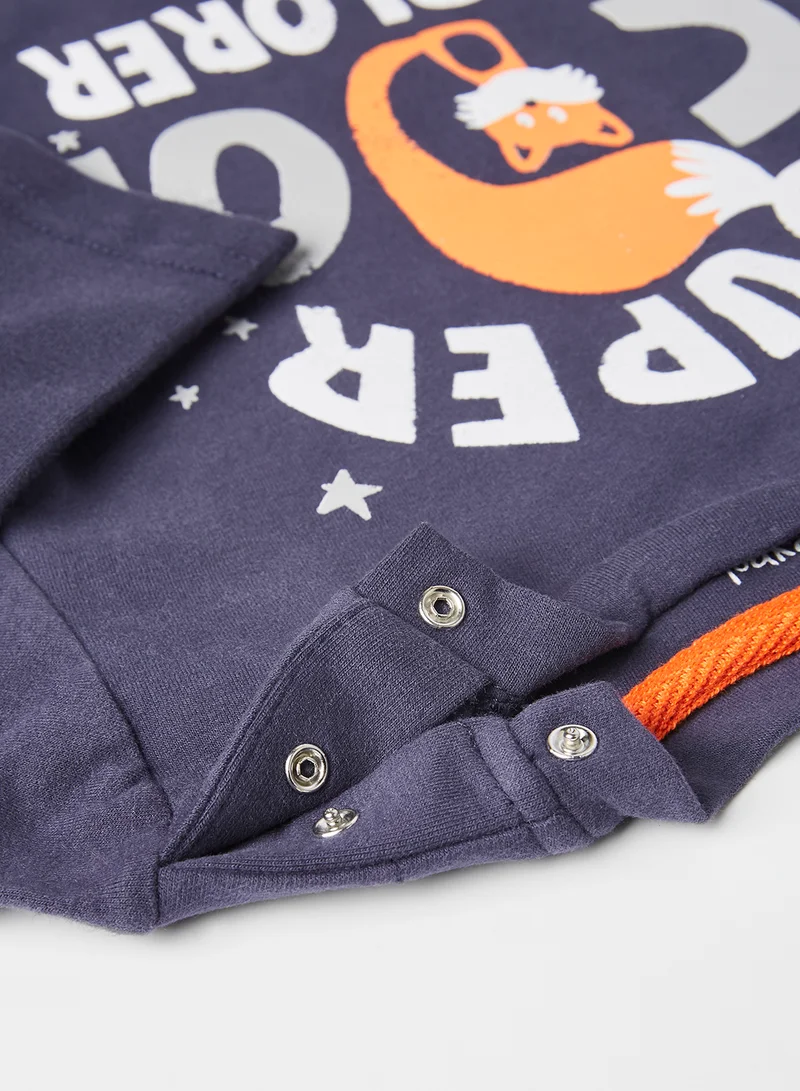 Babybol Super Cool Explorer Print T-Shirt And Pant Set Navy Blue/Olive Green