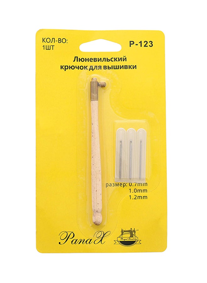 PANAX MART Crochet Embroidery Beading Hoop Sewing Tool Set Beige 11 x 0.5cm  - Image 2