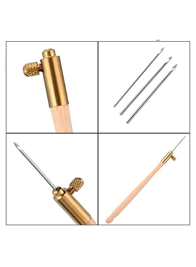 PANAX MART Crochet Embroidery Beading Hoop Sewing Tool Set Beige 11 x 0.5cm  - Image 3