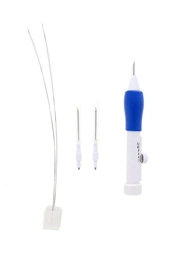 PANAX MART - Embroidery Pen Punch Needle Set White/Blue 13 x 1.8cm - Image 1