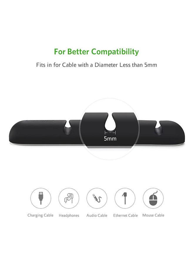 Ugreen - Black Cable Clips Holder 2Pack Desktop Cable Management System Cable Organizer For Power Cords And Charging Cables Small Portable Black - Image 1