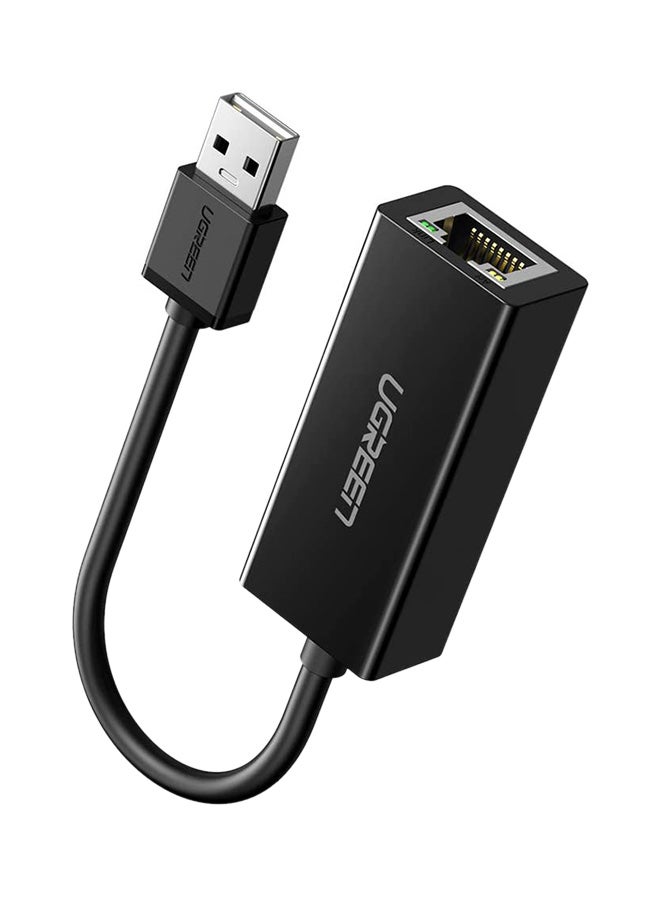 Ugreen - Network Adapter USB 2.0 to 10 100 RJ45 Ethernet Lan Wired Adapter Compatible with Switch Wii Wii U Macbook Chromebook Windows 11 10 8.1 Mac OS 10.13 Surface Pro Black - Image 1