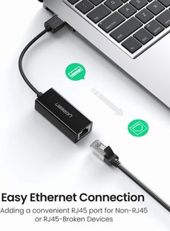 يو جرين محول شبكة USB 2.0 إلى 10 100 RJ45 Ethernet Lan سلكي متوافق مع Switch Wii Wii U Macbook Chromebook Windows 11 10 8.1 Mac OS 10.13 Surface Pro  - Image 3