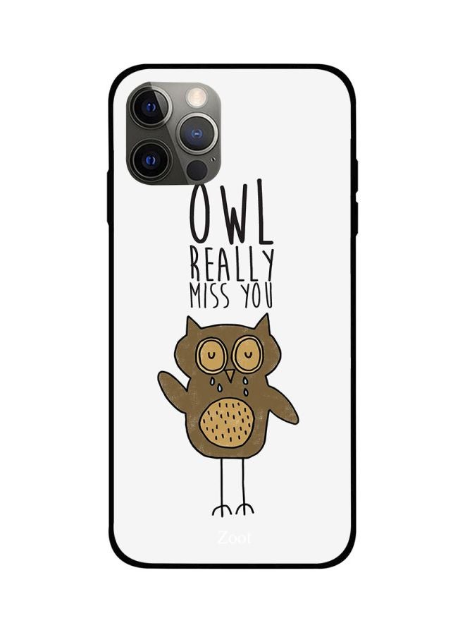 Zoot Owl Really Miss You Printed Case Cover -for Apple iPhone 12 Pro White/Brown/Black White/Brown/Black - Image 1