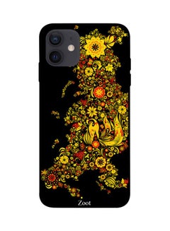 Floral Printed Case Cover -for Apple iPhone 12 Black/Yellow/Red Black/Yellow/Red
