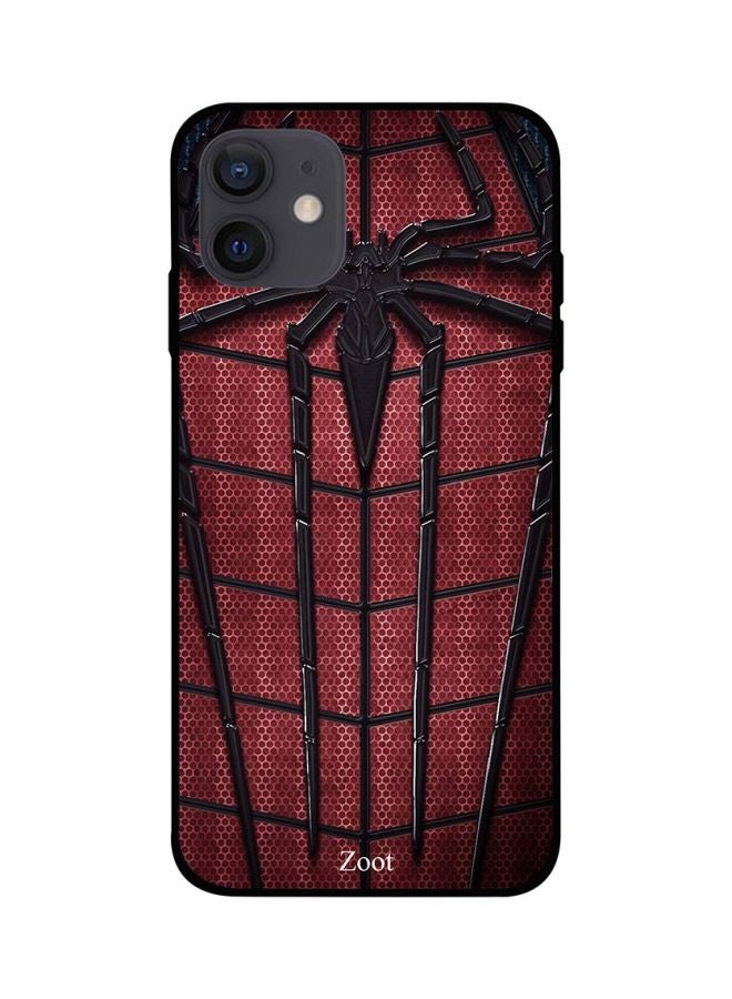 Zoot - Spiderman Logo Printed Case Cover -for Apple iPhone 12 Red/Black Red/Black - Image 1