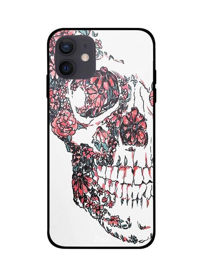 Zoot Floral Skull Printed Case Cover -for Apple iPhone 12 White/Pink/Green White/Pink/Green - Image 1