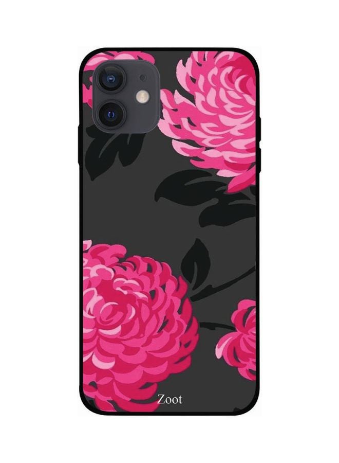 Zoot Floral Printed Case Cover -for Apple iPhone 12 Grey/Pink Grey/Pink - Image 1
