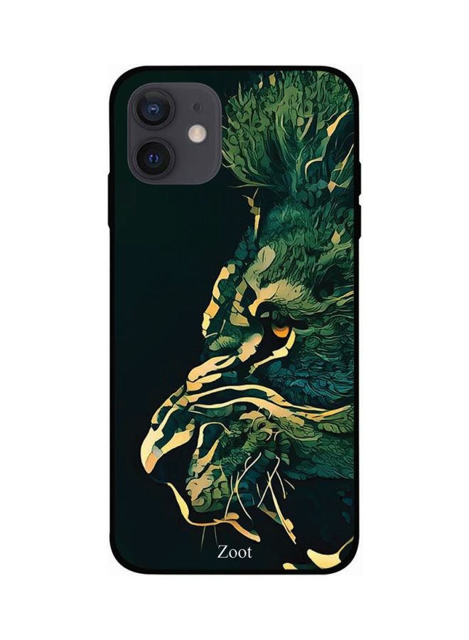 Zoot Lion Printed Skin Case Cover -for Apple iPhone 12 Black/Green/Yellow Black/Green/Yellow - Image 1