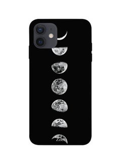 Moon Printed Case Cover -for Apple iPhone 12 Black/White Black/White