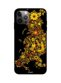 Floral Printed Case Cover -for Apple iPhone 12 Pro Max Black/Yellow/Red Black/Yellow/Red