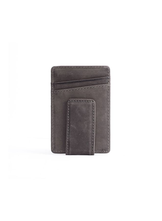 Beauenty Genuine Leather Foreign Trade Card Wallet With Back Money Clip Grey - Image 2