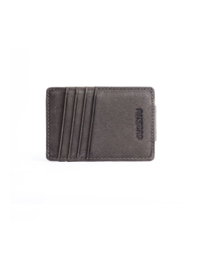 Beauenty Genuine Leather Foreign Trade Card Wallet With Back Money Clip Grey - Image 3