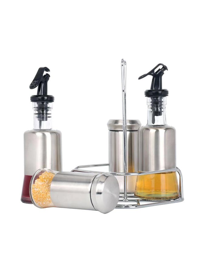 ALMUFARREJ 4-Piece Spice Bottle Set Silver 200ml - Image 2
