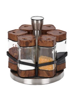6-Piece Spice Bottle Set Brown