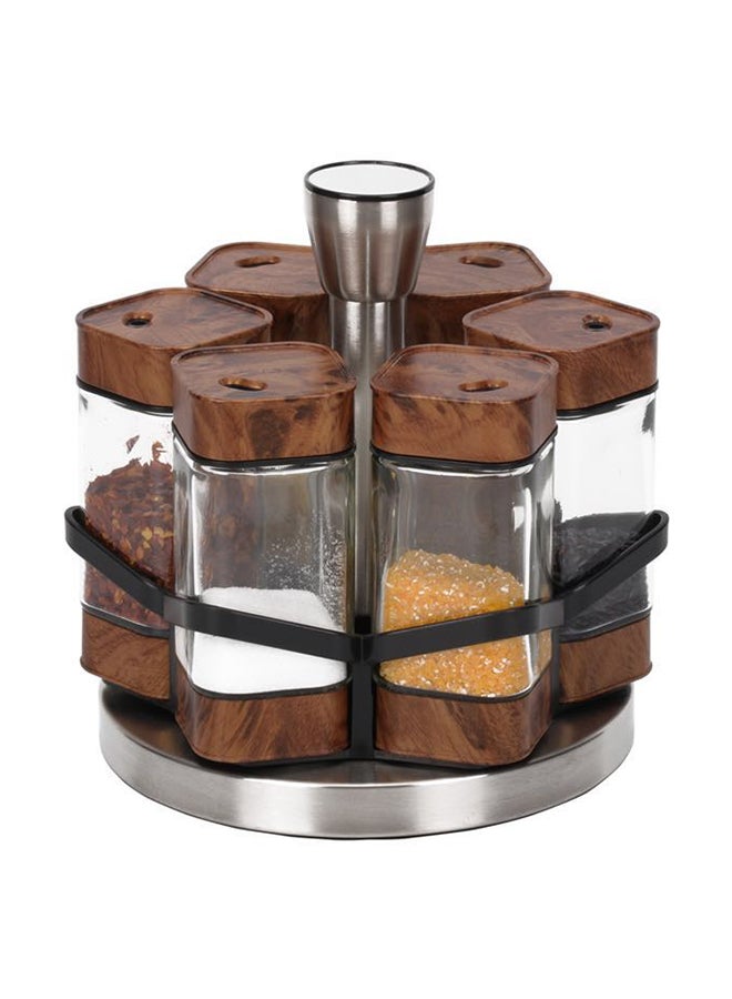 ALMUFARREJ - 6-Piece Spice Bottle Set Brown - Image 1