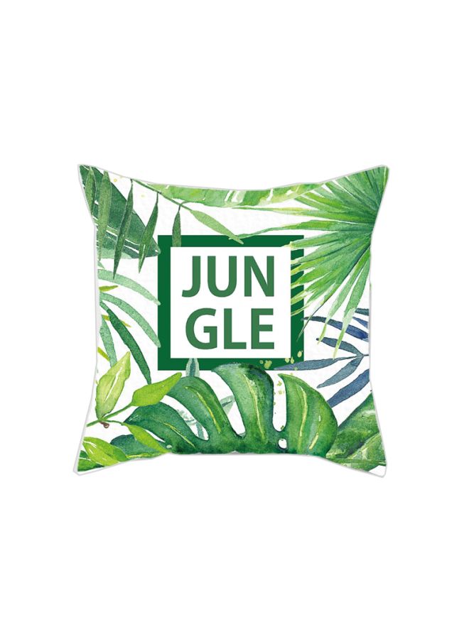 Jungle Printed Cushion Cover Green/White 45x45cm