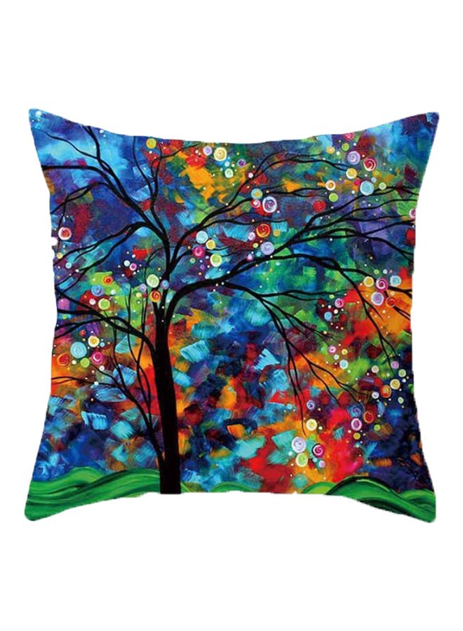 Tree Printed Cushion Cover Red/Blue/Green 45x45cm