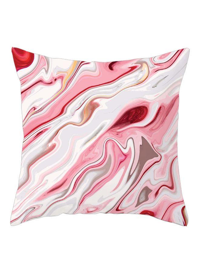 Abstract Pattern Printed Cushion Cover Pink/Red/White 45x45cm