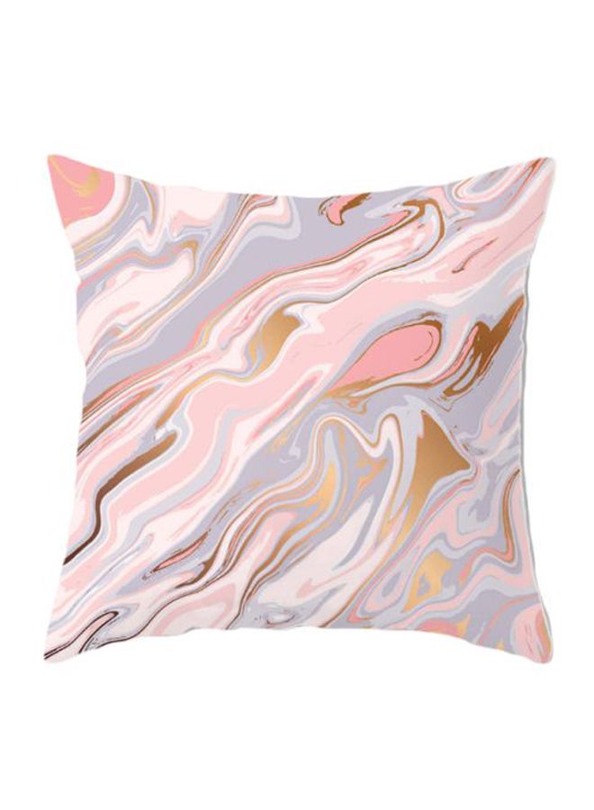 بيوينتي غطاء وسادة بطبعة بنمط تجريدي رمادي/وردي/ذهبي 45x45سم