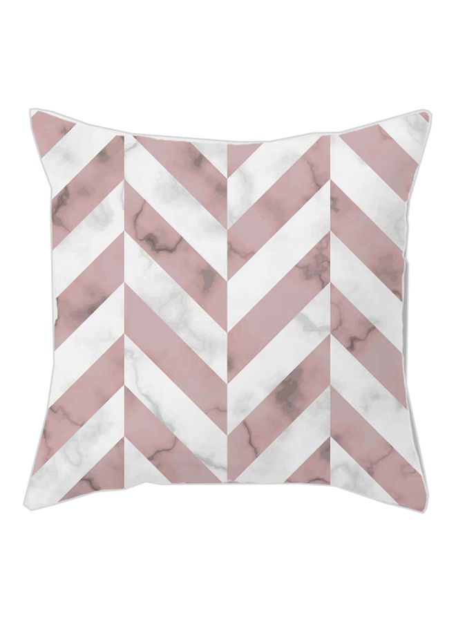 غطاء وسادة ديكور بتصميم أشكال هندسية أبيض/وردي/رمادي 45x45سم