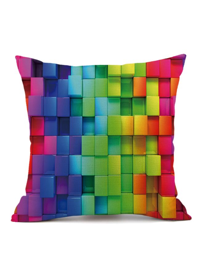 Geometric Series Printed Cushion Cover Red/Green/Blue 45x45cm