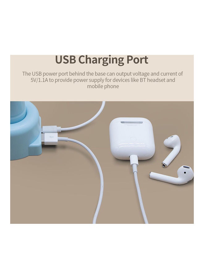 مروحة K62 صغيرة محمولة باليد وقابلة للشحن بمنفذ USB مزودة ب 3 مستويات سرعة، كما توفر شحناً لاسلكياً أبيض - Image 4
