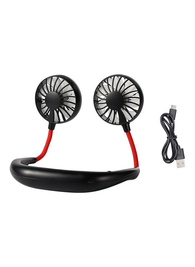 Portable Hanging Neck Mini Portable USB Rechargeable Fan Black  - Image 3