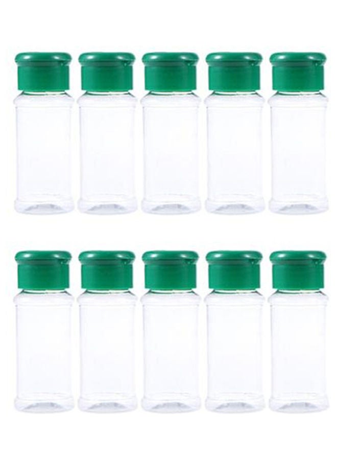 10Pcs 100ml Plastic Seasoning Bottle Spice Dispenser Pepper Jar Storage Bottle Green 20*10*20cm - Image 1