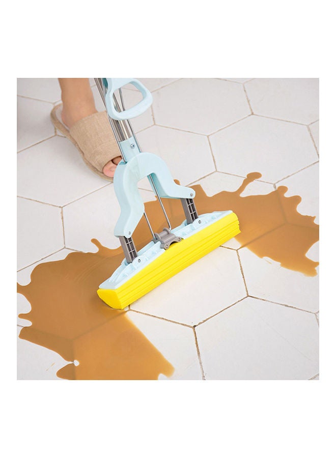 Strong Water Absorption Double Roller Cleaning Foam Sponge Telescopic Mop Head Yellow 20x10x20cm - Image 4