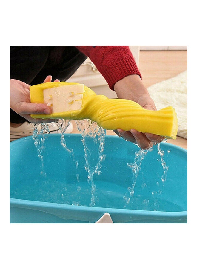 Strong Water Absorption Double Roller Cleaning Foam Sponge Telescopic Mop Head Yellow 20x10x20cm - Image 5