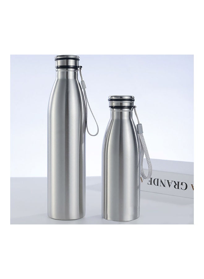 650/1000ml Stainless Steel Large Capacity Portable Outdoor Sports Water Bottle silver 20*10*20cm - Image 2