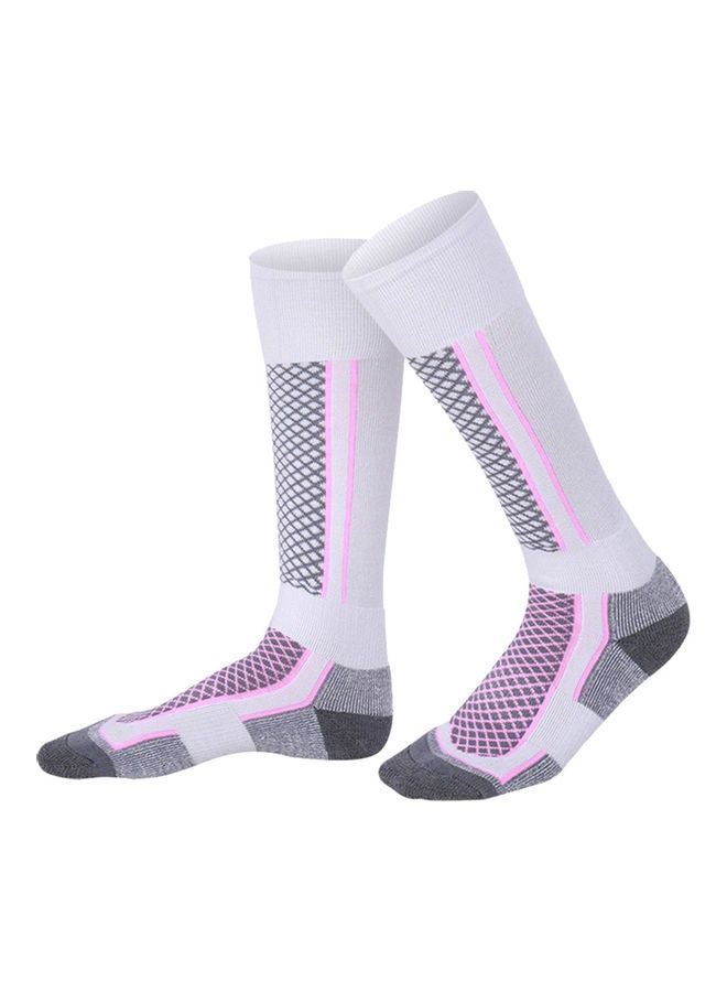 Winter Men Women Outdoor Sports Snowboard Cotton Thermal Warm Long Ski Socks Purple Black 20*10*20cm  - Image 5