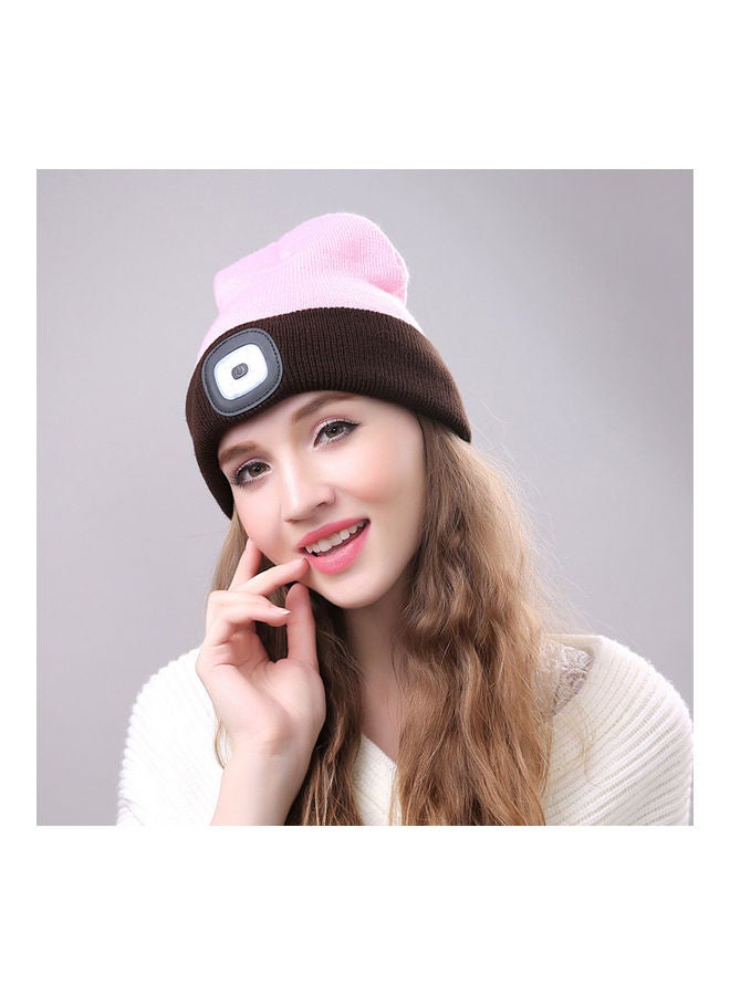 Unisex Outdoor Cycling Hiking LED Light Knitted Hat Winter Elastic Beanie Cap Grey 20*10*20cm  - Image 3