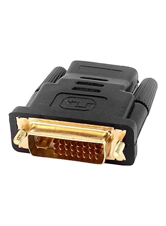uxcell DVI-I Dual Link Male To HDMI Female Connector Adapter Black - Image 1