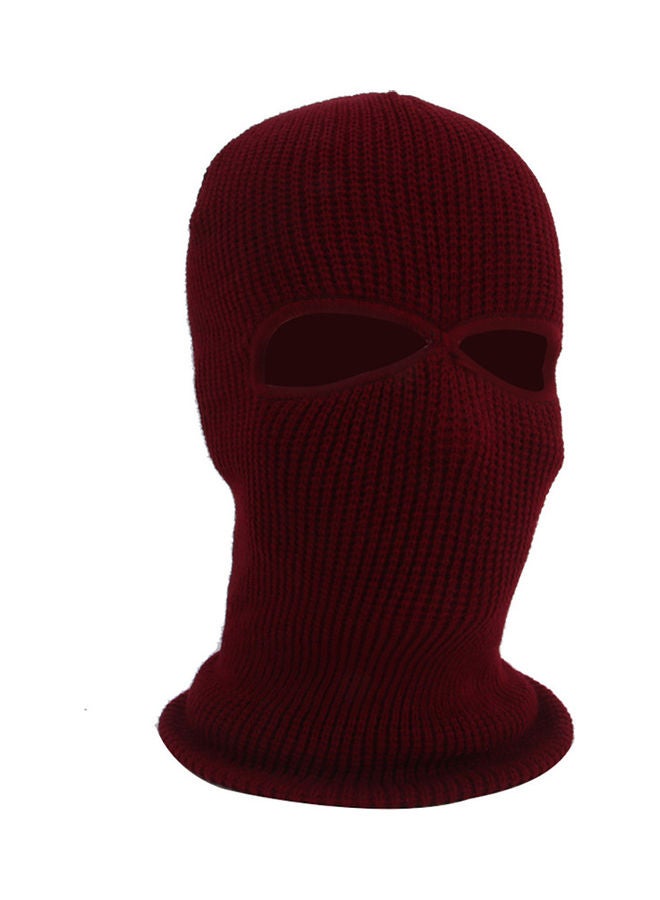 Army Tactical Winter Warm Ski Cycling 2 Hole Balaclava Hood Cap Full Face Mask Wine Red 20*10*20cm - Image 1