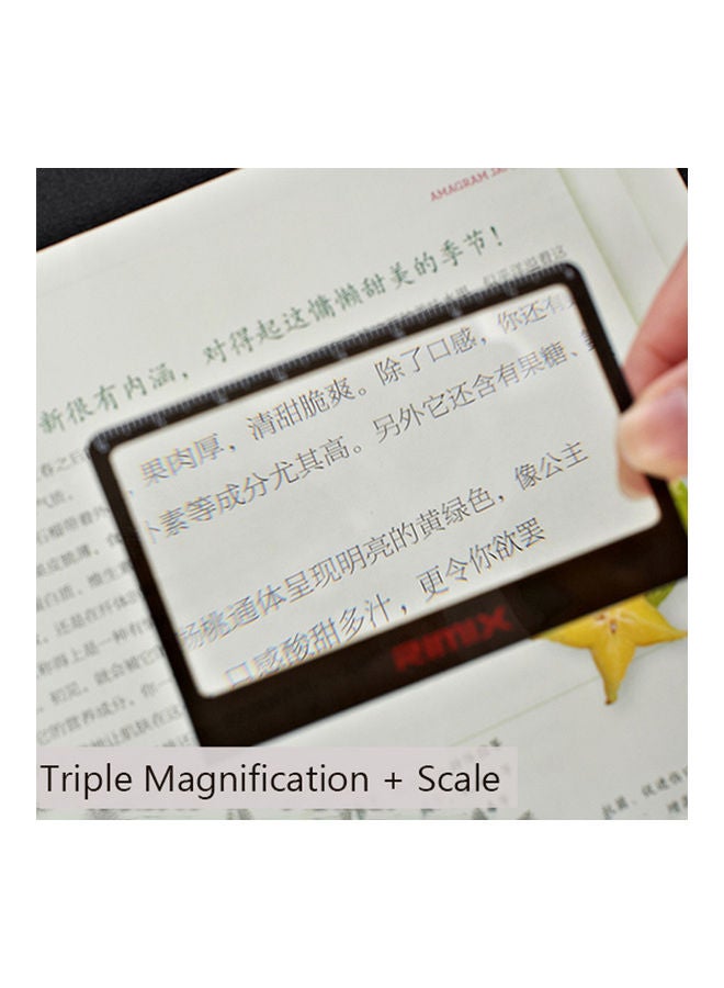Portable 3X Outdoor Card Style Magnifying Glass Ultra-thin HD Reading Magnifier White 20*10*20cm - Image 3