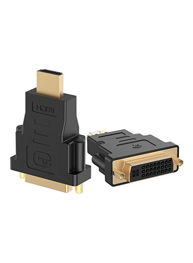 رانكي محول من HDMI ذكر إلى DVI أنثى من قطعتين أسود - Image 1