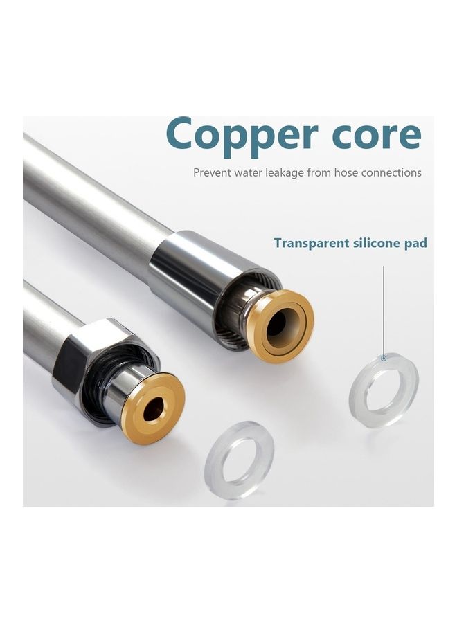 1.2/1.5/2m Flexible Explosion-proof Garden Bathroom Shower Nozzle Plumbing Hose Silver 20*10*20cm - Image 3