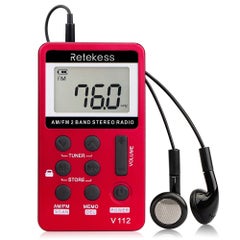 Retekess V-112 Portable AM/FM Stereo Radio V3765R_P Red  - Image 1