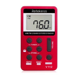 V-112 Portable AM/FM Stereo Radio V3765R_P Red - v1604917358/N41433448A_7