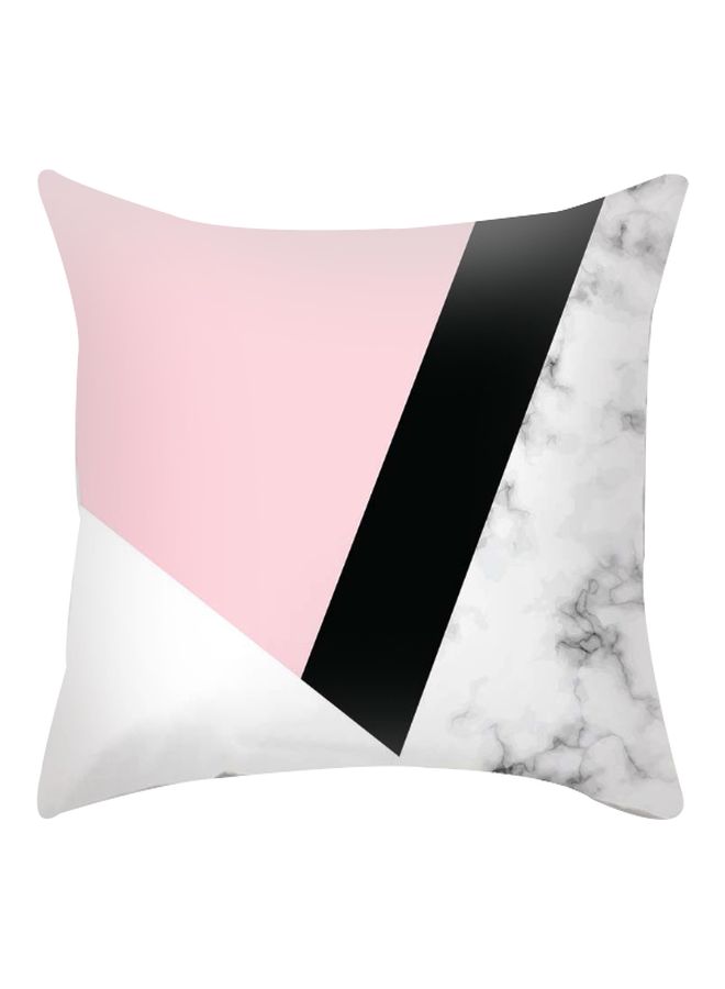 Geometric Printed Cushion Cover Pink/Black/White