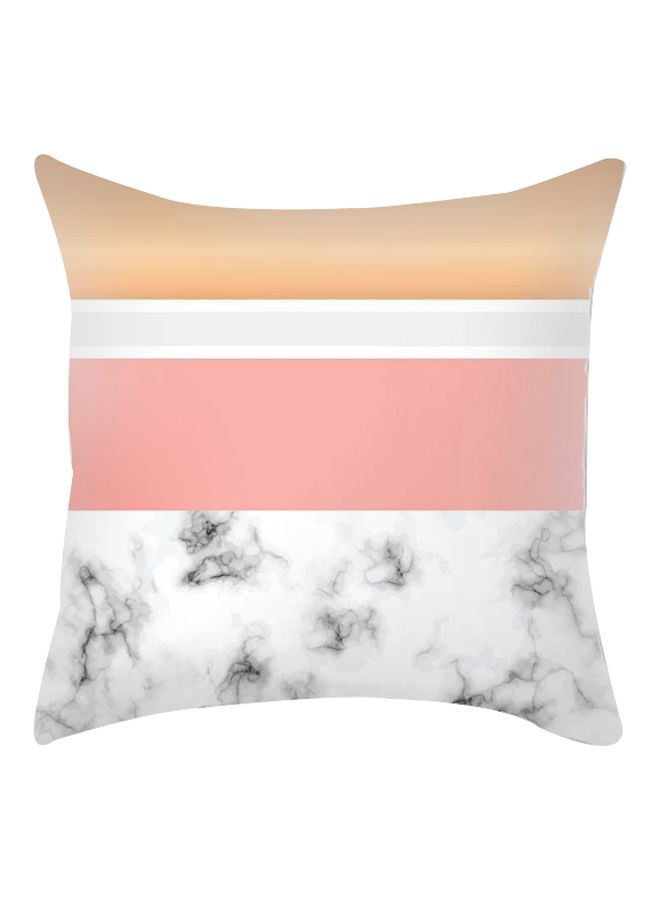 Geometric Pattern Cushion Cover White/Pink/Beige 45x45cm